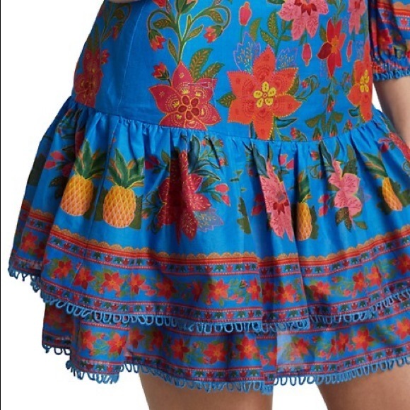 FARM Rio Blue Tropical Tapestry skirt - Picture 7 of 10